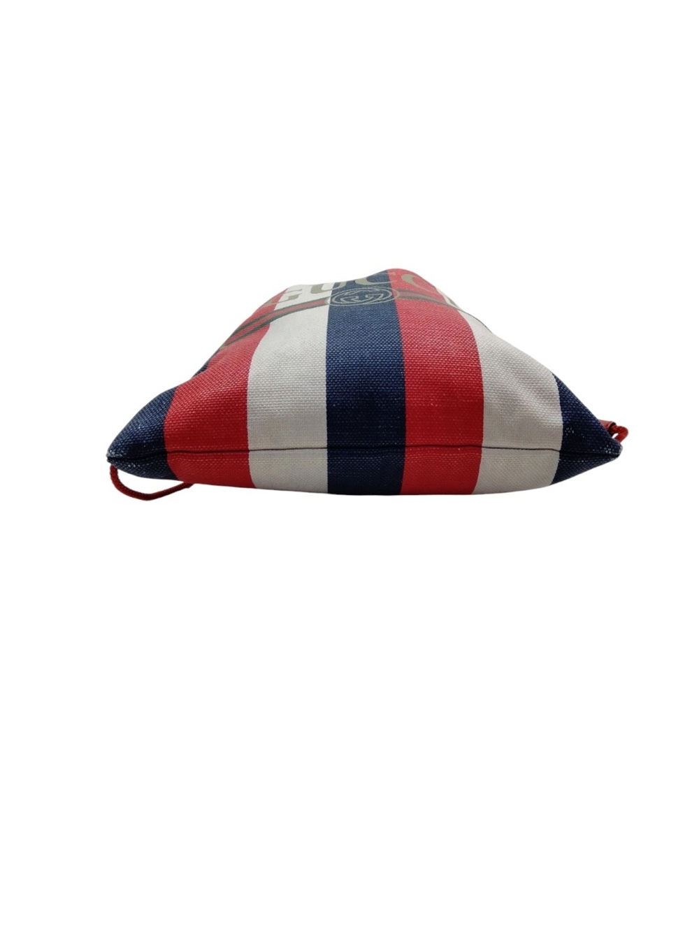 Gucci Red White Blue Striped Logo Drawstring Backpack - Picture 8 of 8